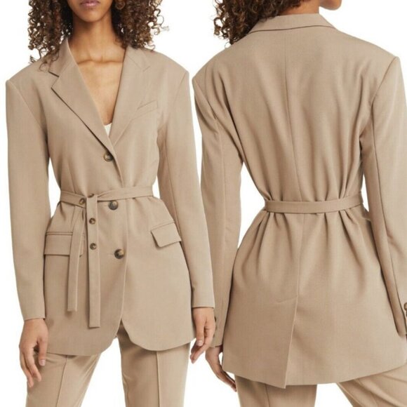 Topshop Jackets & Blazers - TOPSHOP Women's NWT Belted‎ Waist Trench Blazer Tan | Size 6